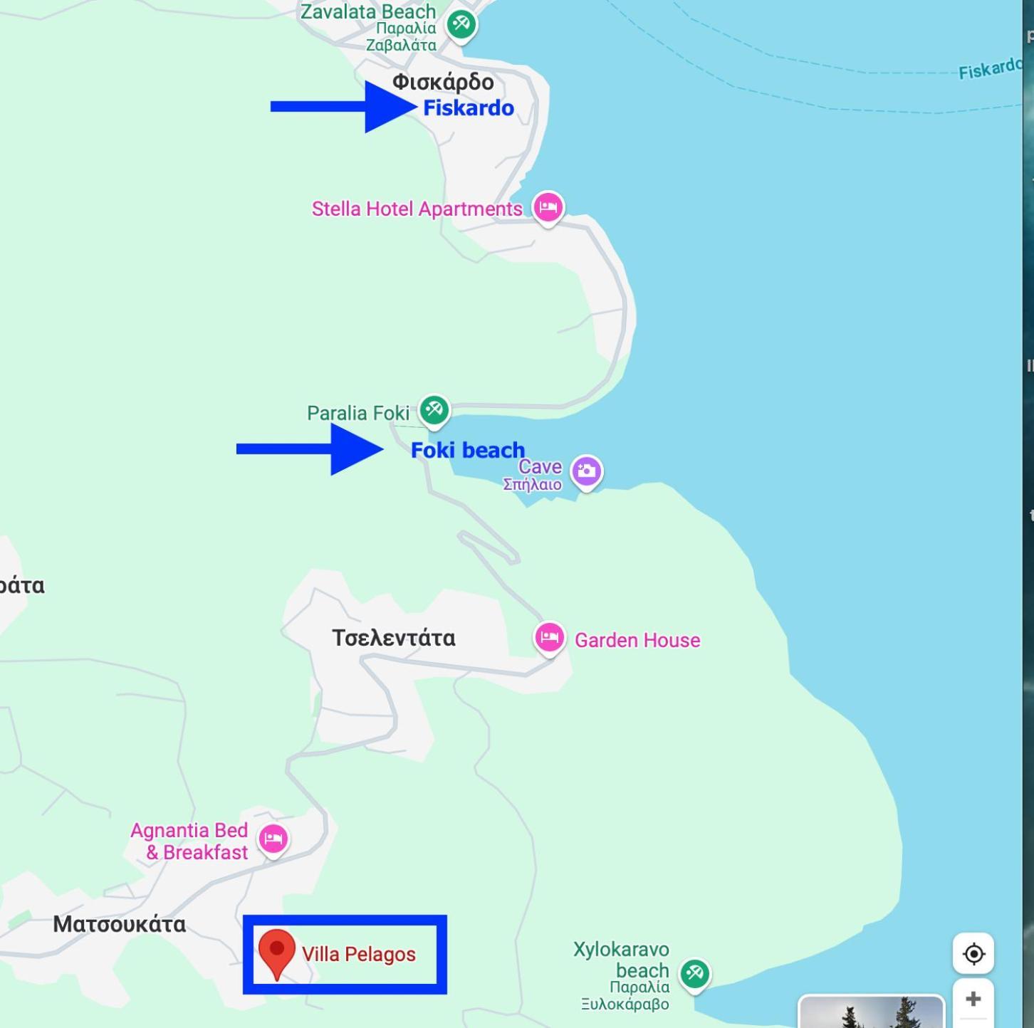 Villa Pelagos Tselendáta Exteriör bild